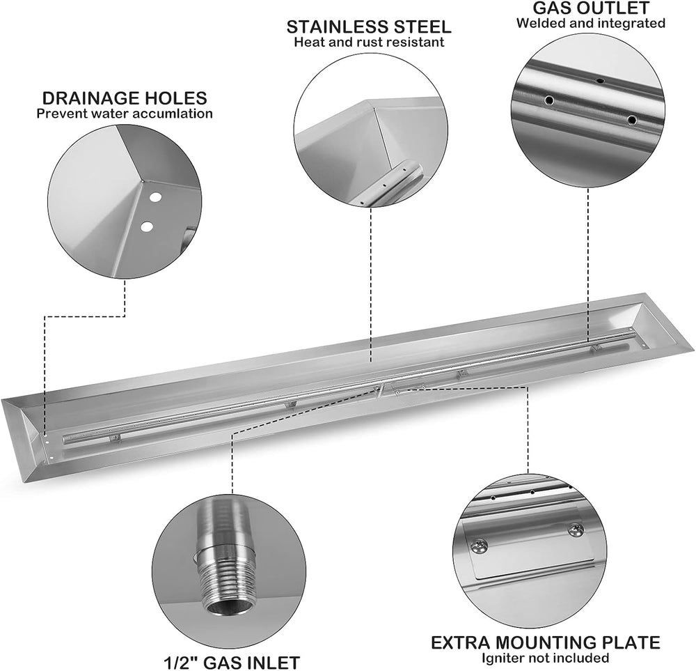 Stanbroil 72 by 6-Inch Linear Gas Fire Pit Burner Pan