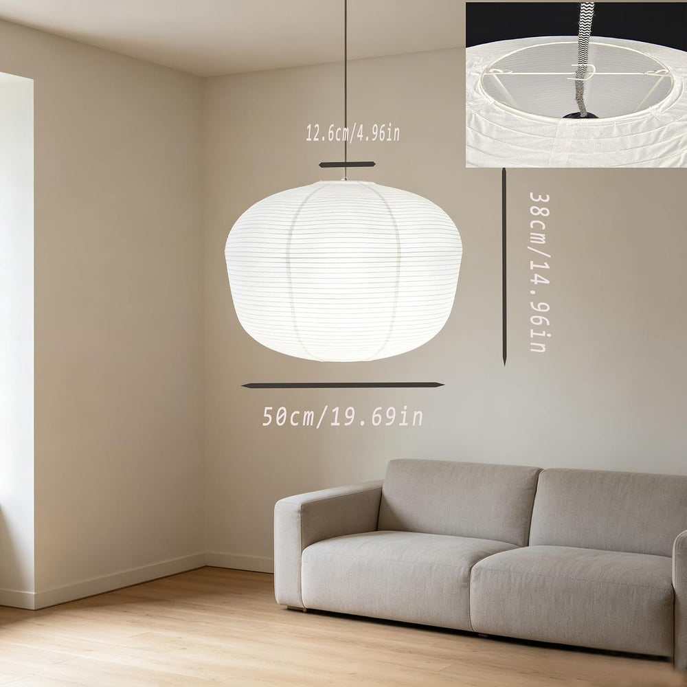 Hytsoeee(19.69Inch) Large Paper Lantern,White Wax Gourd Paper Lamp Shade, Chi...