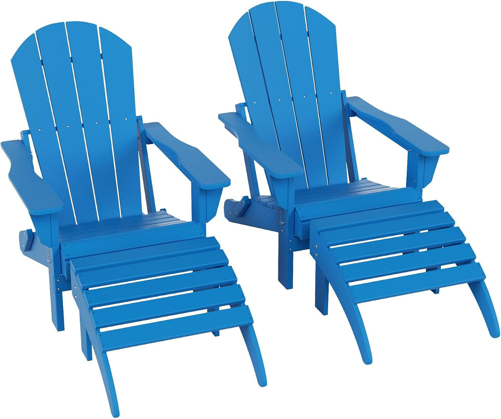 WestinTrends Malibu Outdoor Lounge Chair Set, 4-Pieces Adirondack Chair Set o...