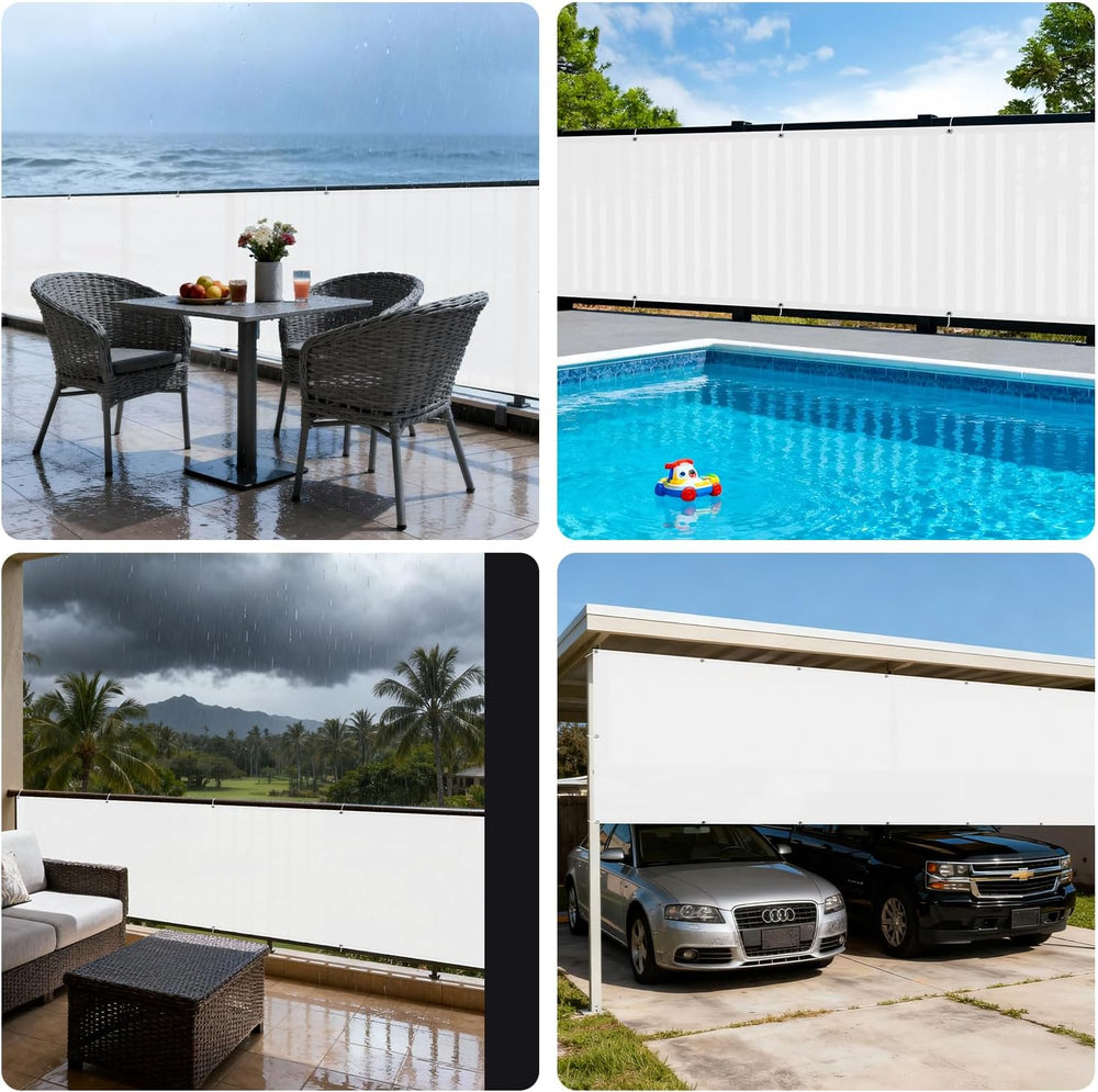 SUNNY GUARD 3'x16.5' Waterproof Balcony Privacy Screen PES, Patio Fence