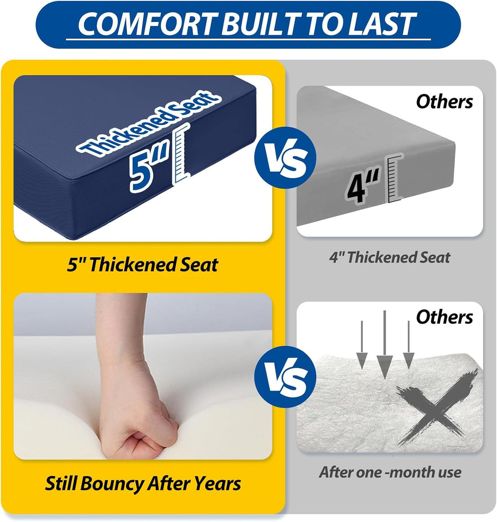 AAAAAcessories Outdoor Chair Cushions, 24 x 24 x 5 + 13.5 in, Set of 1