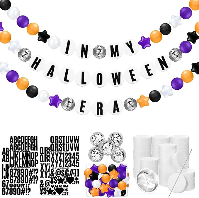 Giant Friendship Bracelet Garland Kit, DIY Birthday Banner with Letters Ball ...