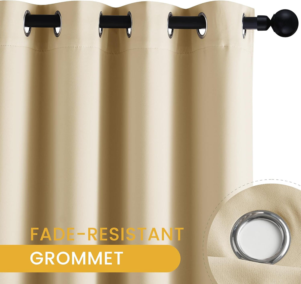 RYB HOME 2 Panels Fade Resistant Outdoor Curtains for Waterproof Blackout