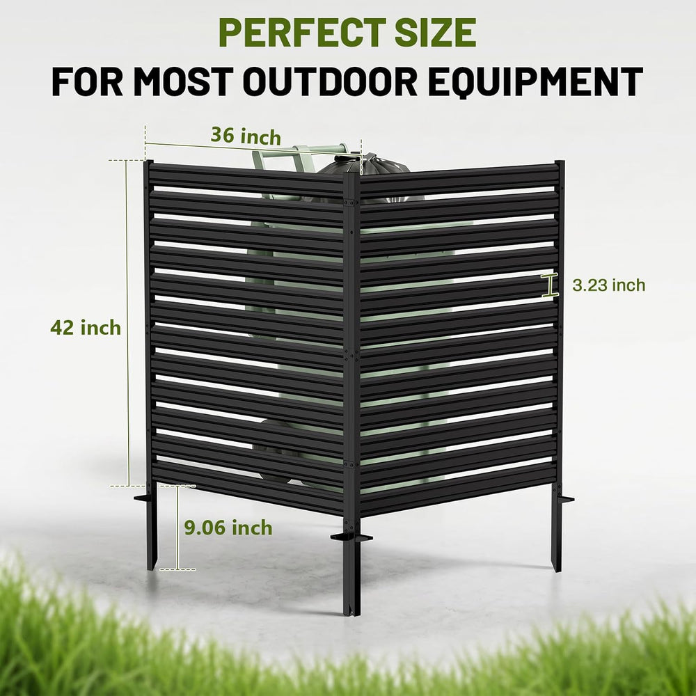 2 Panel No Dig Privacy Fence Screen, 42" H × 38" W Metal Outdoor Ai...