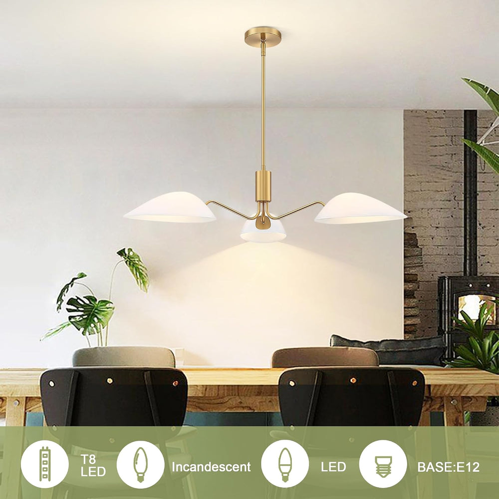 MEXO Modern Glass Chandeliers, Sputnik Chandelier Gold Pendant Lighting Fixtu...