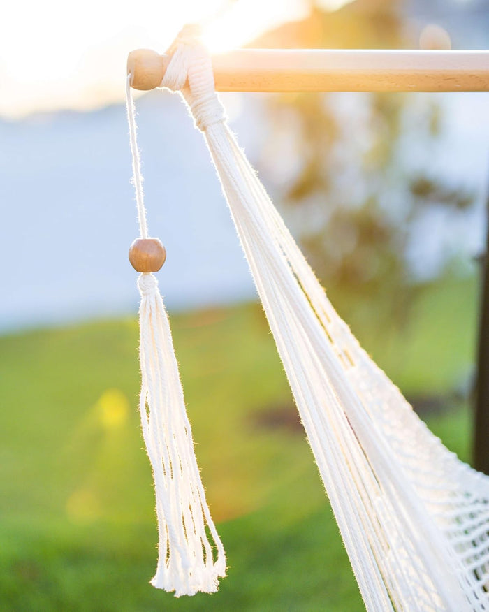 JoyView Hammock Chair with Spreader Bar Caribbean Hammock Swing Chair 300 LBS Weight Capacity XL Rope Hanging Chair for Outdoor Indoor Garden Yard - Orange