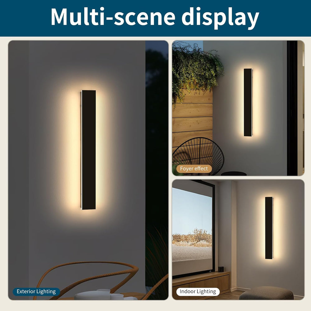 23.6inch Modern LED Wall Sconce, 3000K Warm White Outdoor Lights, IP65 Waterp...