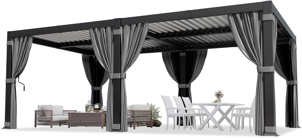 12'x20' Louvered Pergola with Aluminum Frame