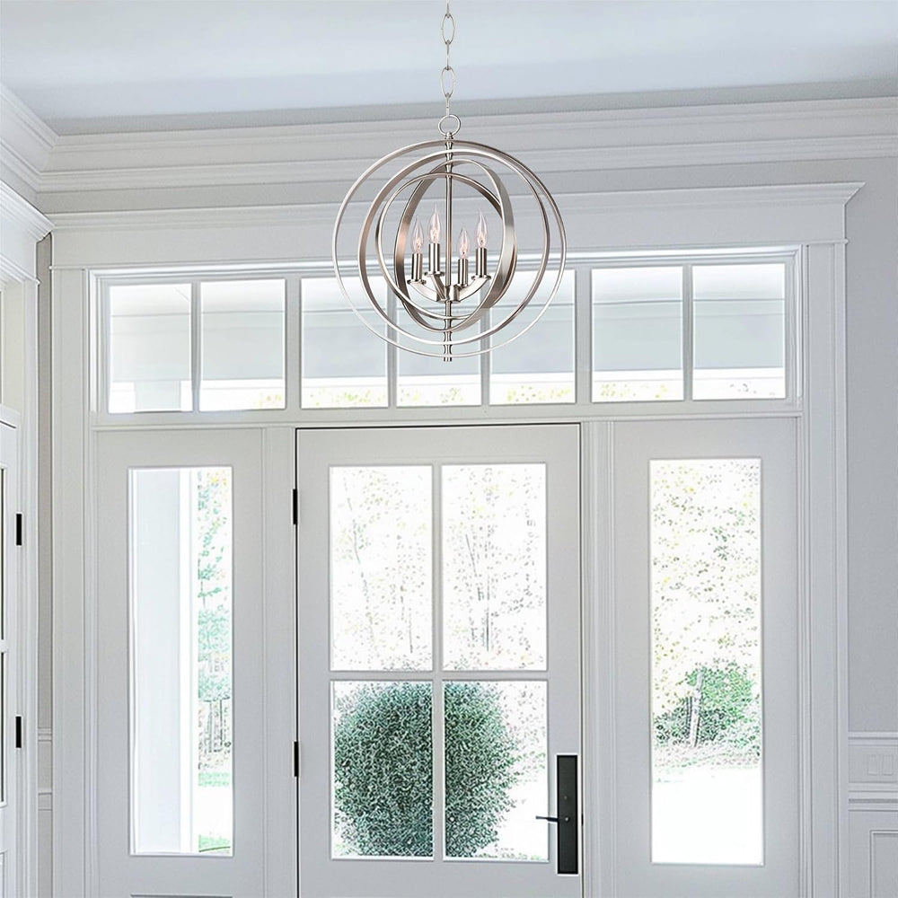 Kira Home Orbits 21" Modern Geometric 4-Light Sphere Orb Chandelier