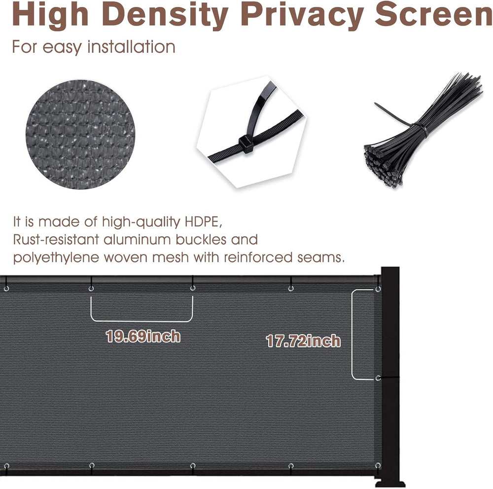 SUNNY GUARD 3.3' x 19.7' Balcony Privacy Screen, HDPE Patio Railing C...