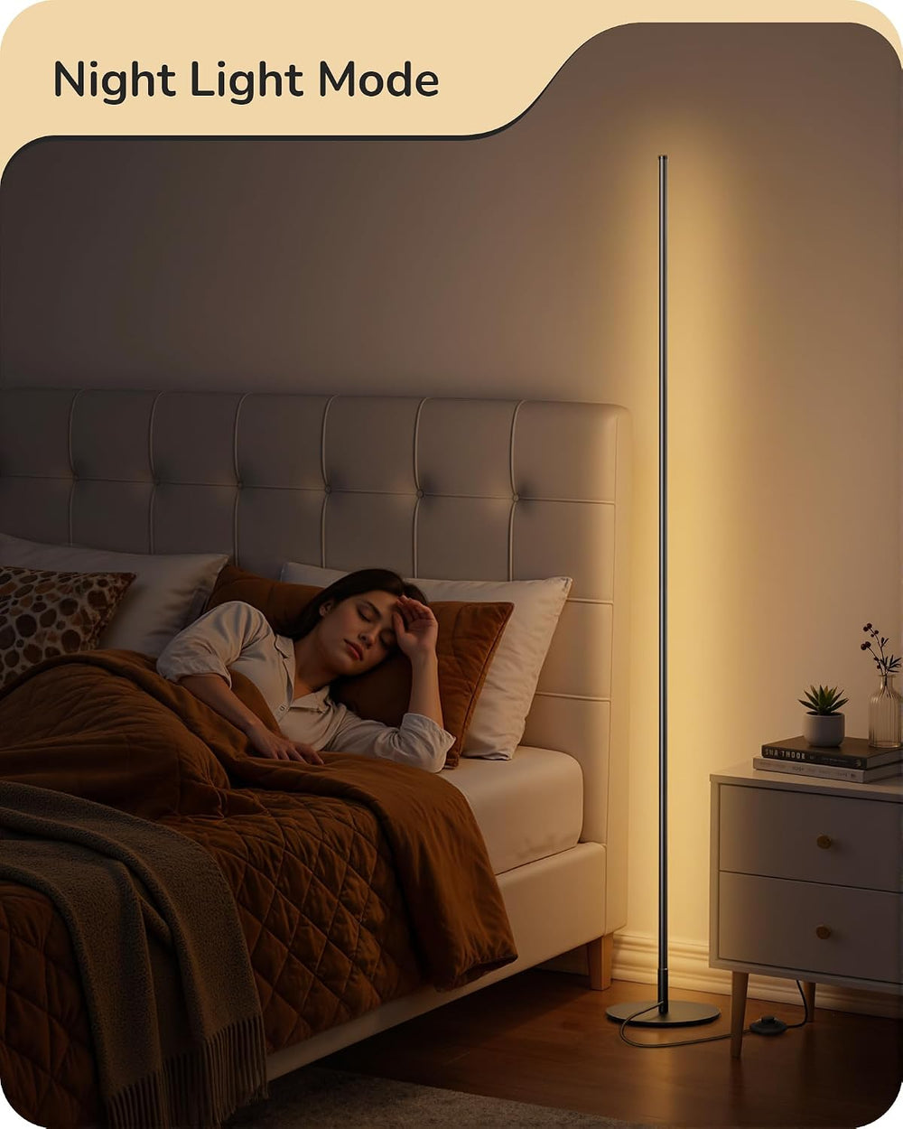 EDISHINE 57.5" Floor Lamp with Remote & Foot Switch, Dimmable & ...