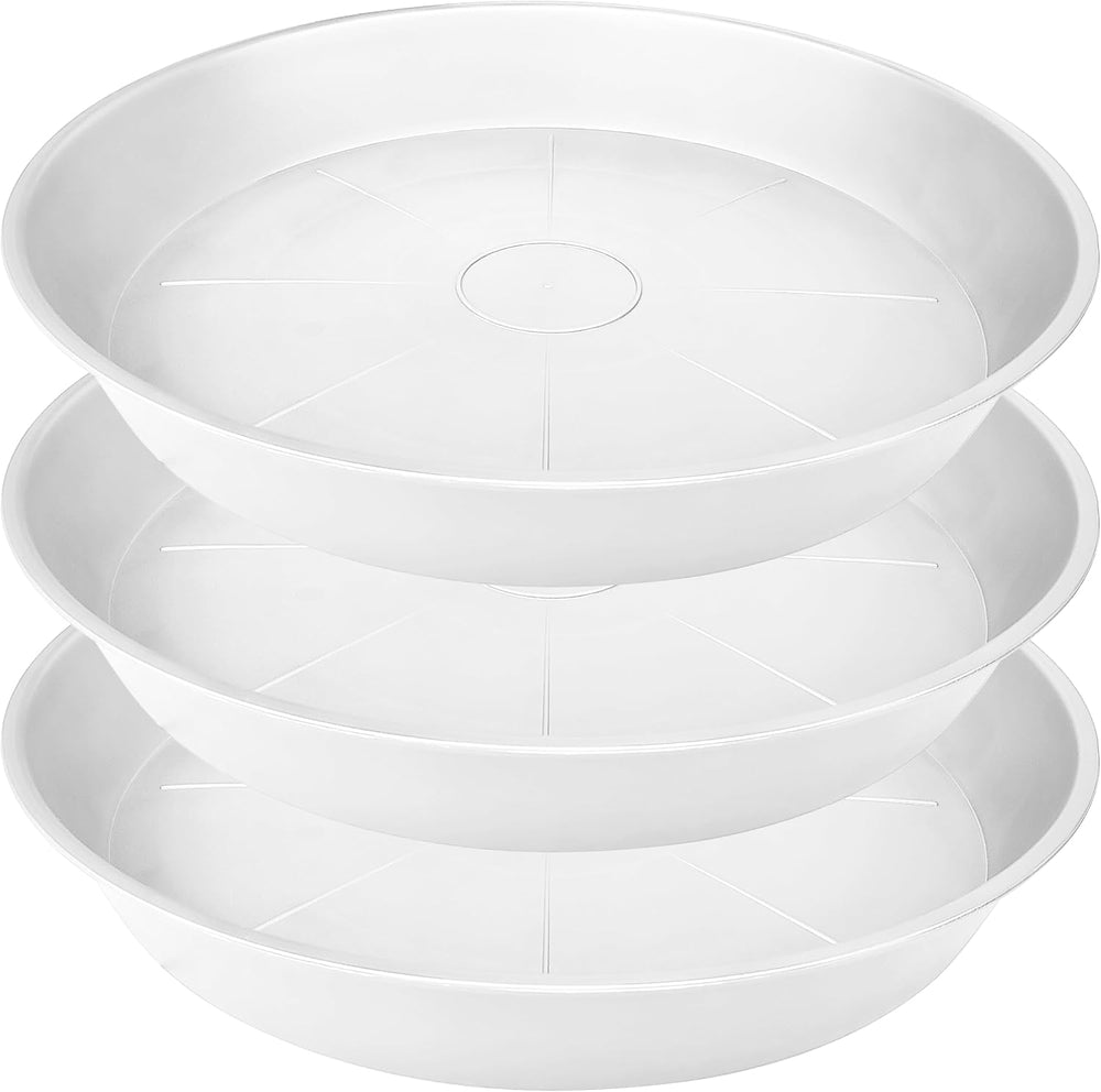 3 Pack of 26 inch Plant Saucer, 4.2" Depth Tray, Large Deep Garden Plast...