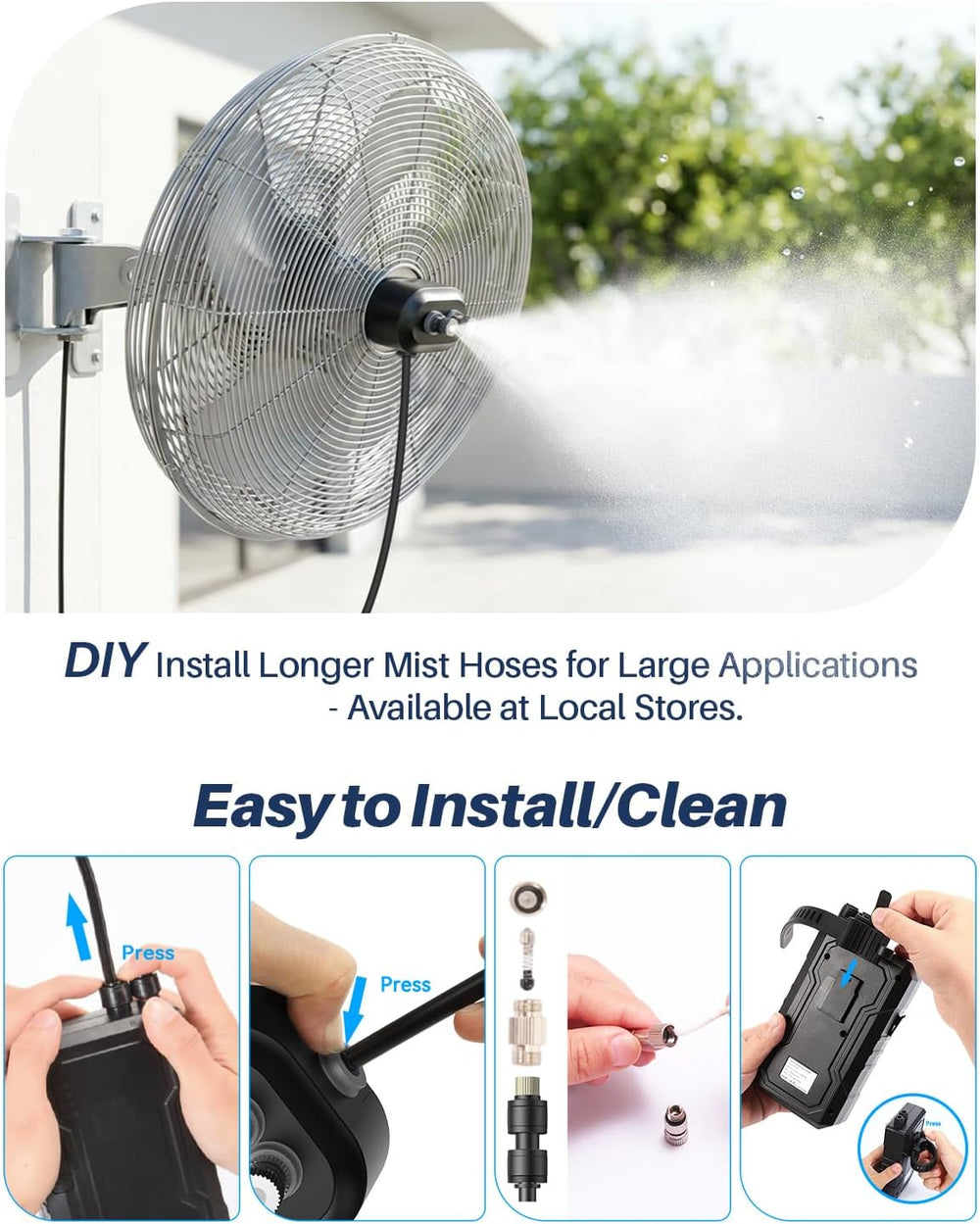 Portable Misting System with Water Pump, 6000mAh Outdoor Misters for Outside ...