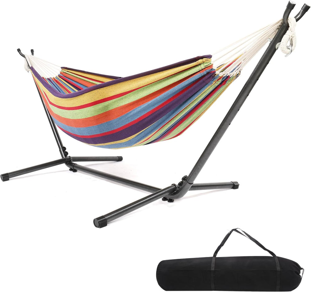 ONCLOUD Heavy Duty 550 LBS Double Hammock with Stand Included with Portable C...