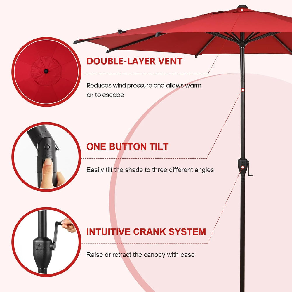 Abba Patio 9FT Lyon Outdoor Patio Umbrella Outdoor Table Umbrella with Push B...