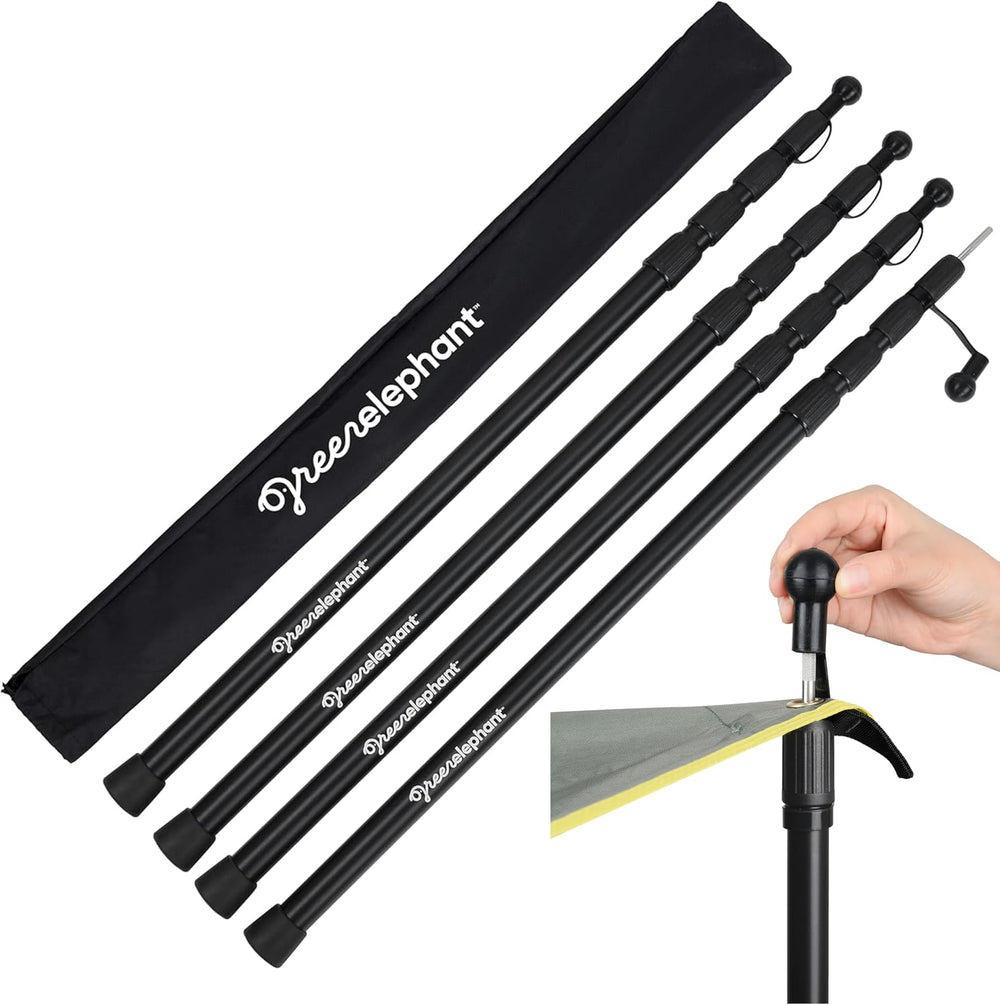 Green Elephant Camping Tarp Poles - Adjustable Aluminum Telescoping Tent Pole...