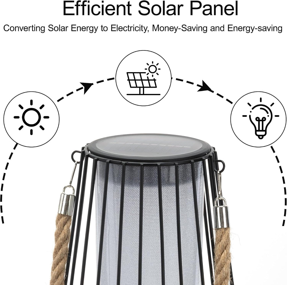 pearlstar Large Solar Lanterns Outdoor Waterproof-Heavy Duty Metal Hanging Li...