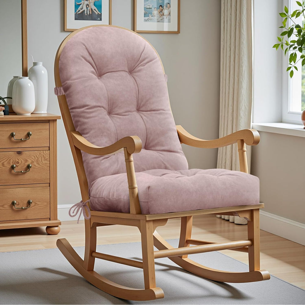 One-Piece High Back Tufted Rocking Chair Cushion