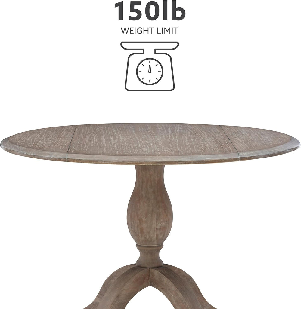 Linon Home Decor Mauro Antique Rustic Brown Drop Leaf Small Dining Table with...
