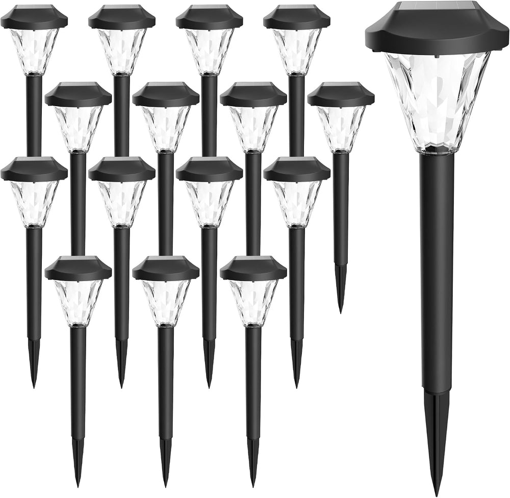 GIGALUMI 16 Pack Solar Lights Outdoor Waterproof, Solar Garden Lights