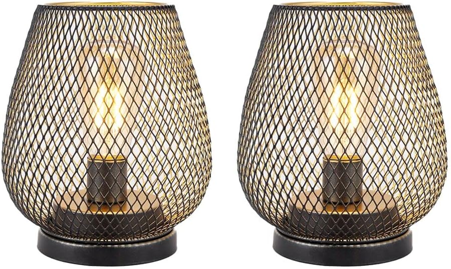 TRIROCKS Set of 2 Medium Battery Powered Outdoor Lantern 6.5'' High M...