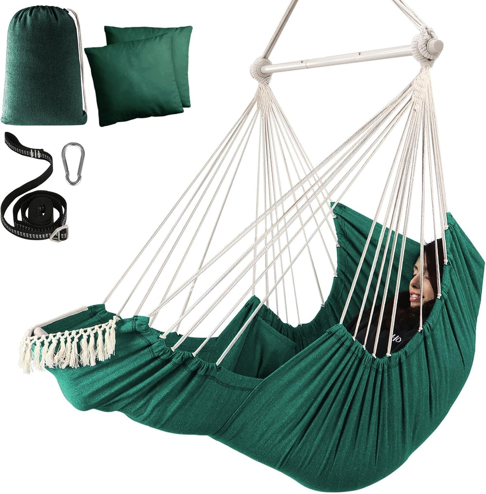 Chihee Hammock Chair Foot Rest 2 Cushions Max 500 lb Metal Spreader Bar