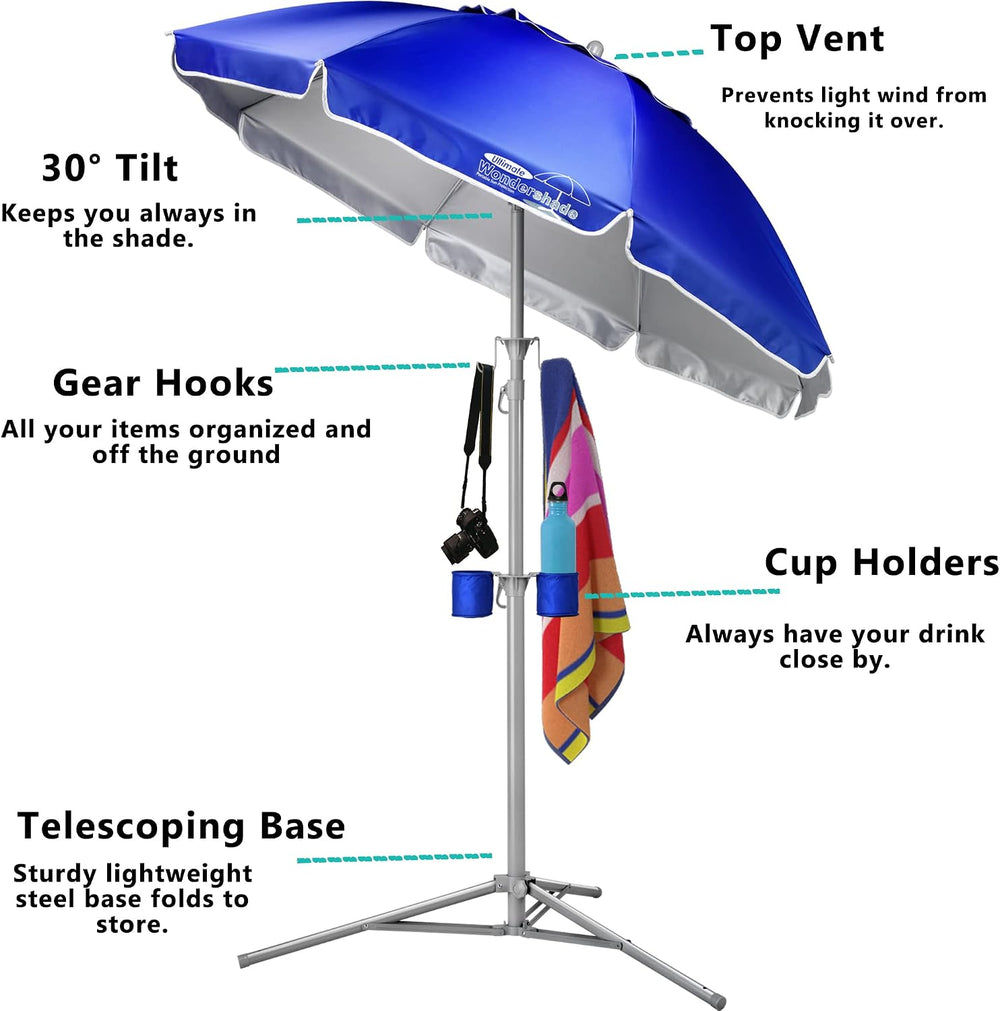 Wondershade Ultimate Portable Sun Shade Umbrella – Lightweight Adjustable Out...