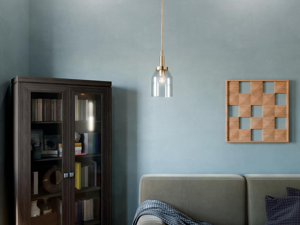 Kichler Madden Mini Pendant Light, Clear Glass, Champagne Bronze