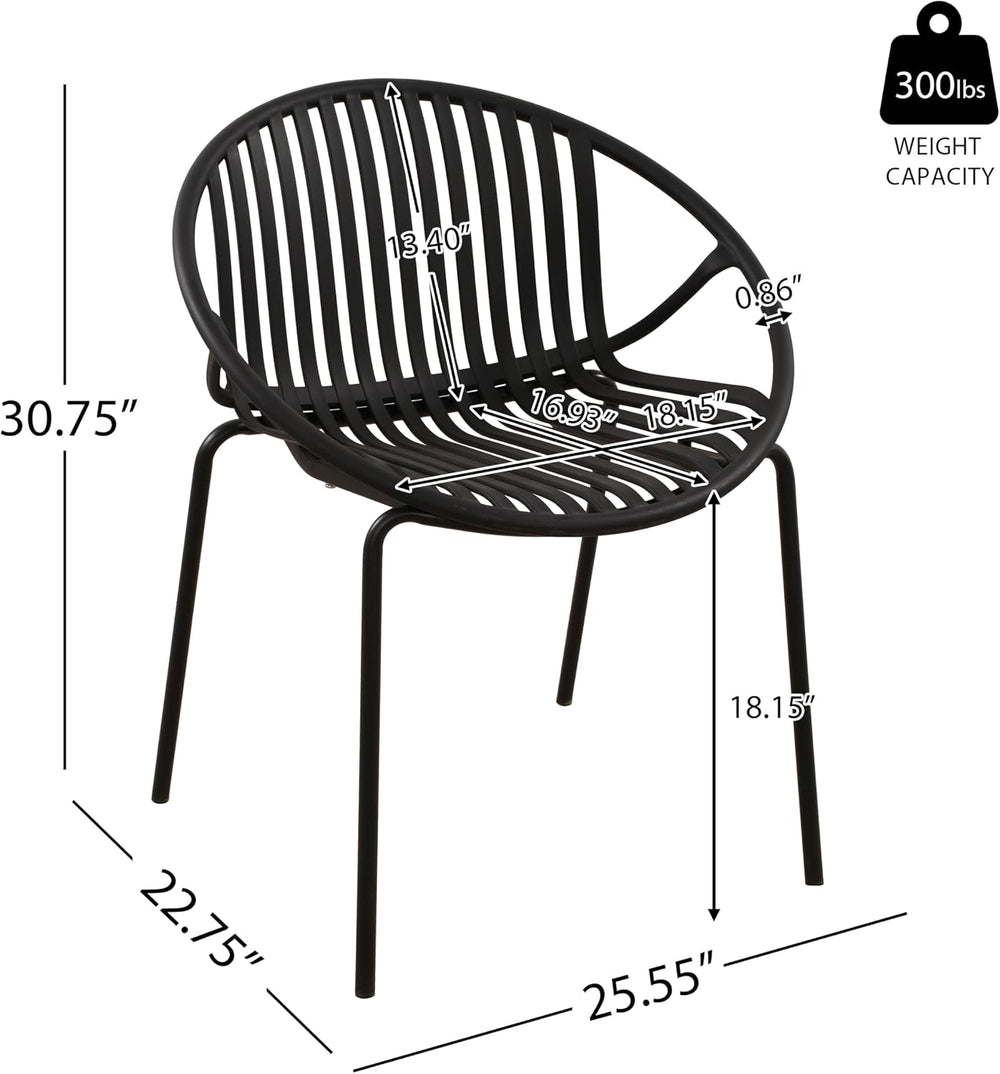 Christopher Knight Home Set of 2 Tita Modern Patio Outdoor Dining Chairs, Sta...