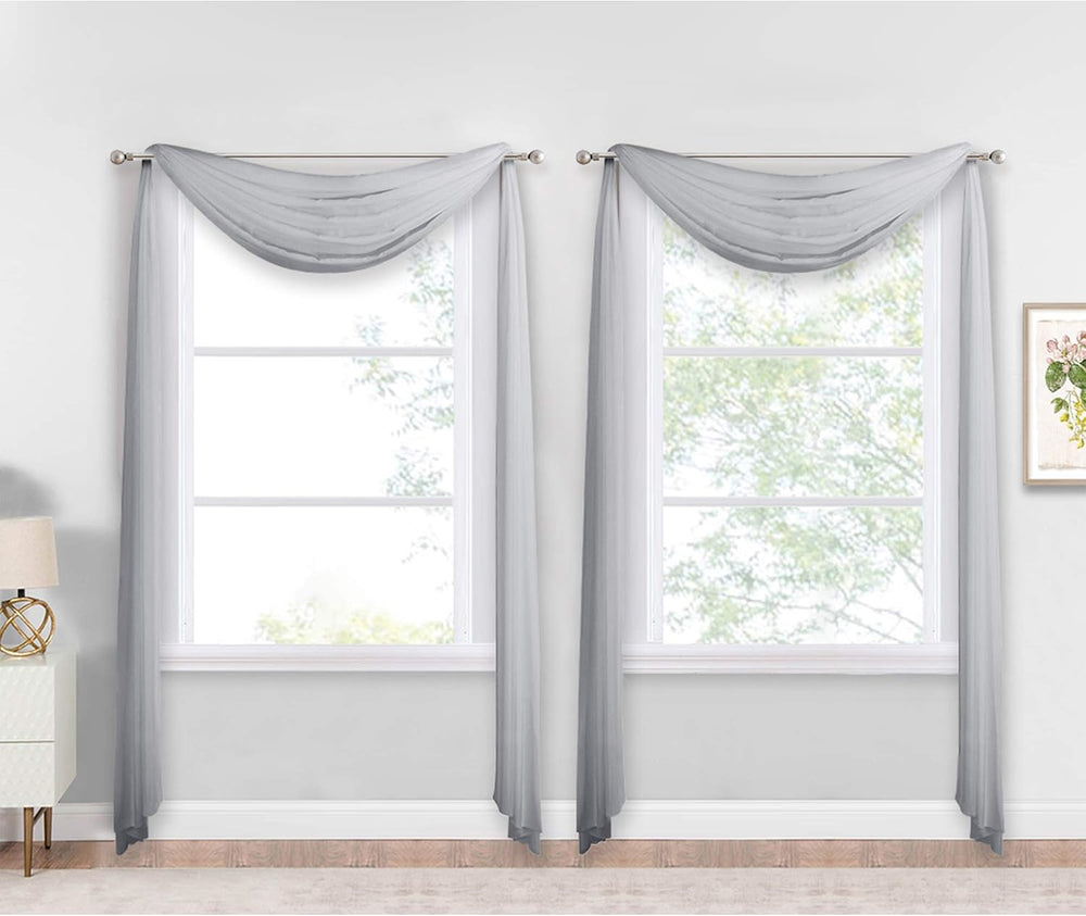 NICETOWN Sheer Window Scarfs W60 x L216 for Normcore Design, Voile Textured S...