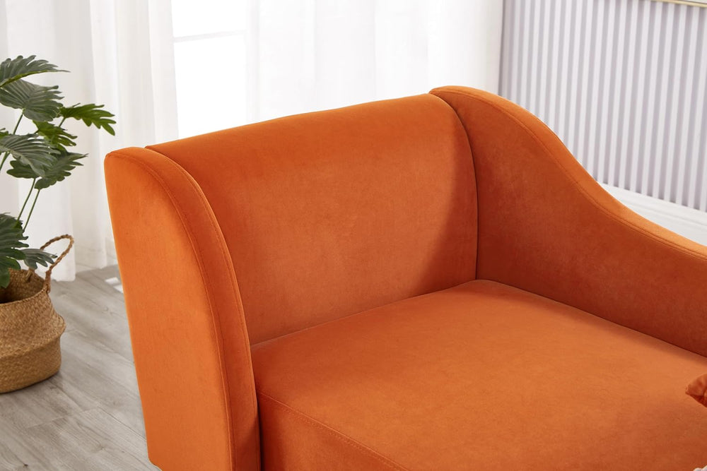 Bellemave Chaise Lounge Indoor, Velvet Upholstered Lounge Chair with Pillow, ...
