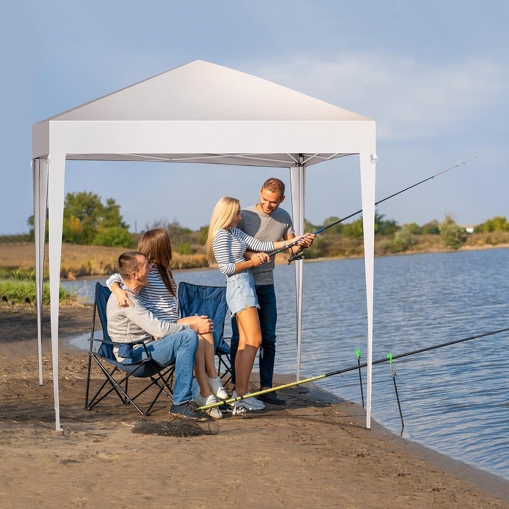 Outvita 6.5x6.5ft Pop Up Canopy Tent for Patio Party BBQ Camping White