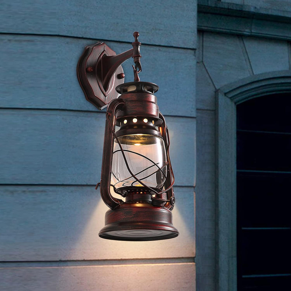 Rustic Wall Sconce Lantern Light, Vintage Wall Light Fixture with E26 Base,wi...