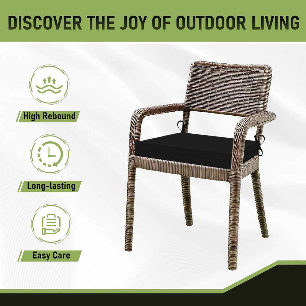 Basic Beyond Outdoor Chair Cushions Set of 4, Square Corner Outdoor Cushions ...