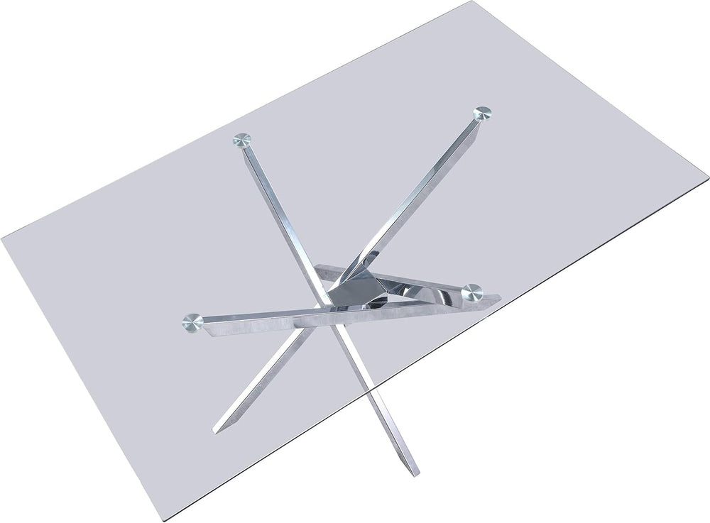 Meridian Furniture Xander Collection Modern | Contemporary Tempered Glass Top...