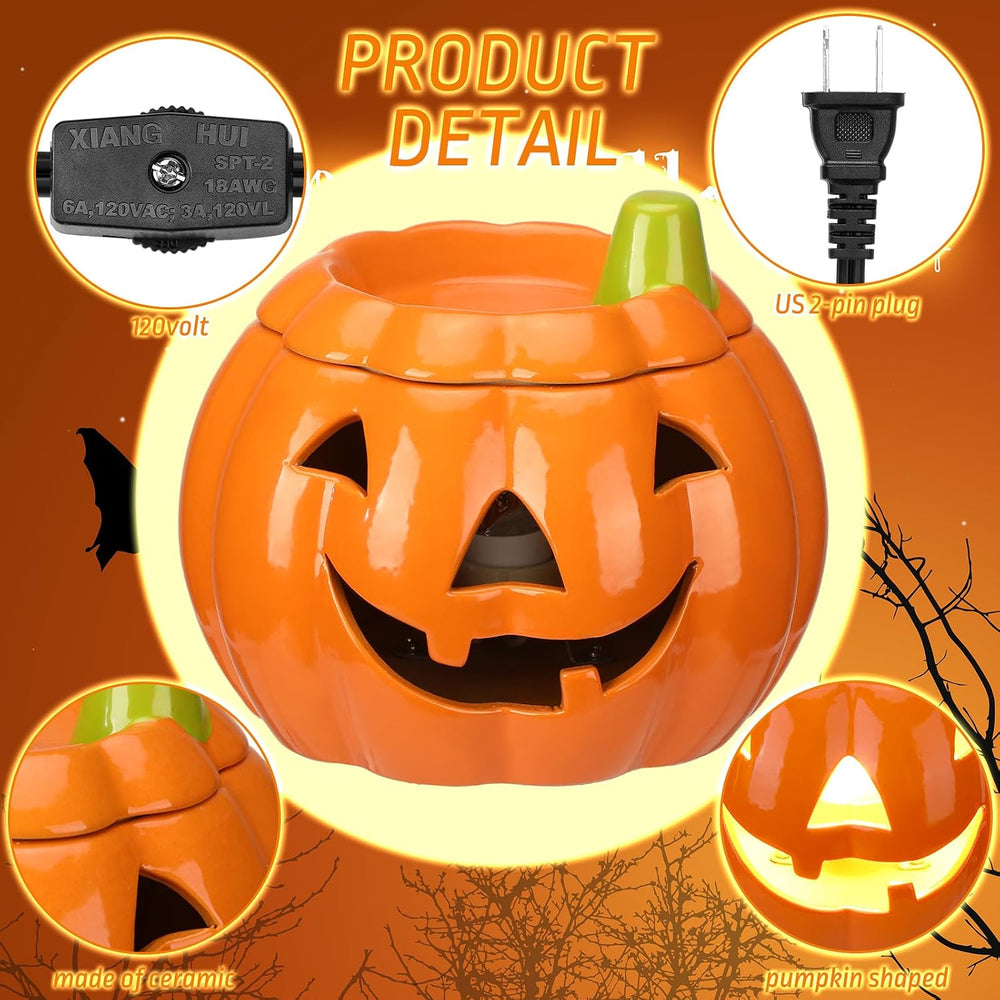Glooglitter Halloween Pumpkin Wax Warmer Electric Candle Melts Gifts