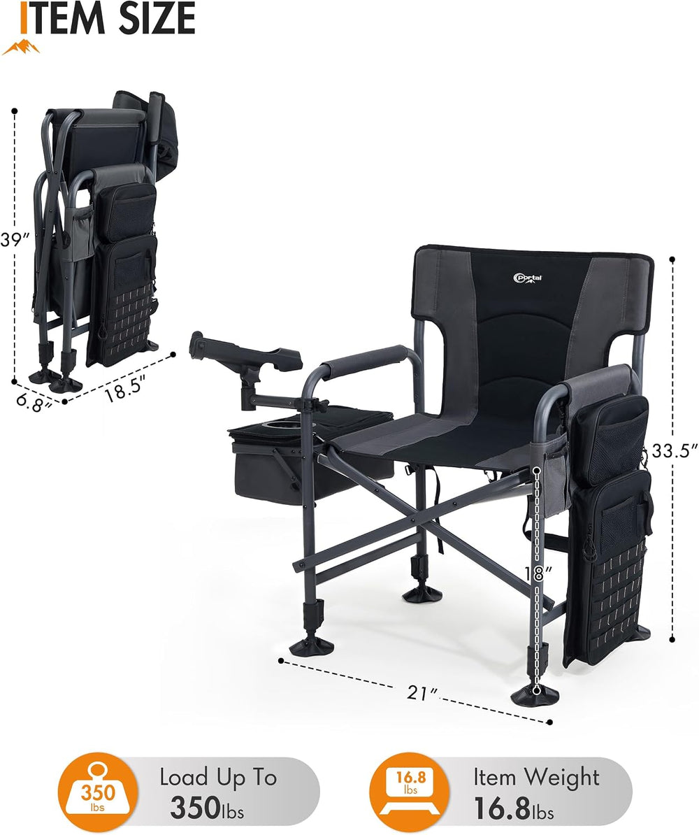 Portal Fishing Chair with Rod Holder,Folding Camping Chair