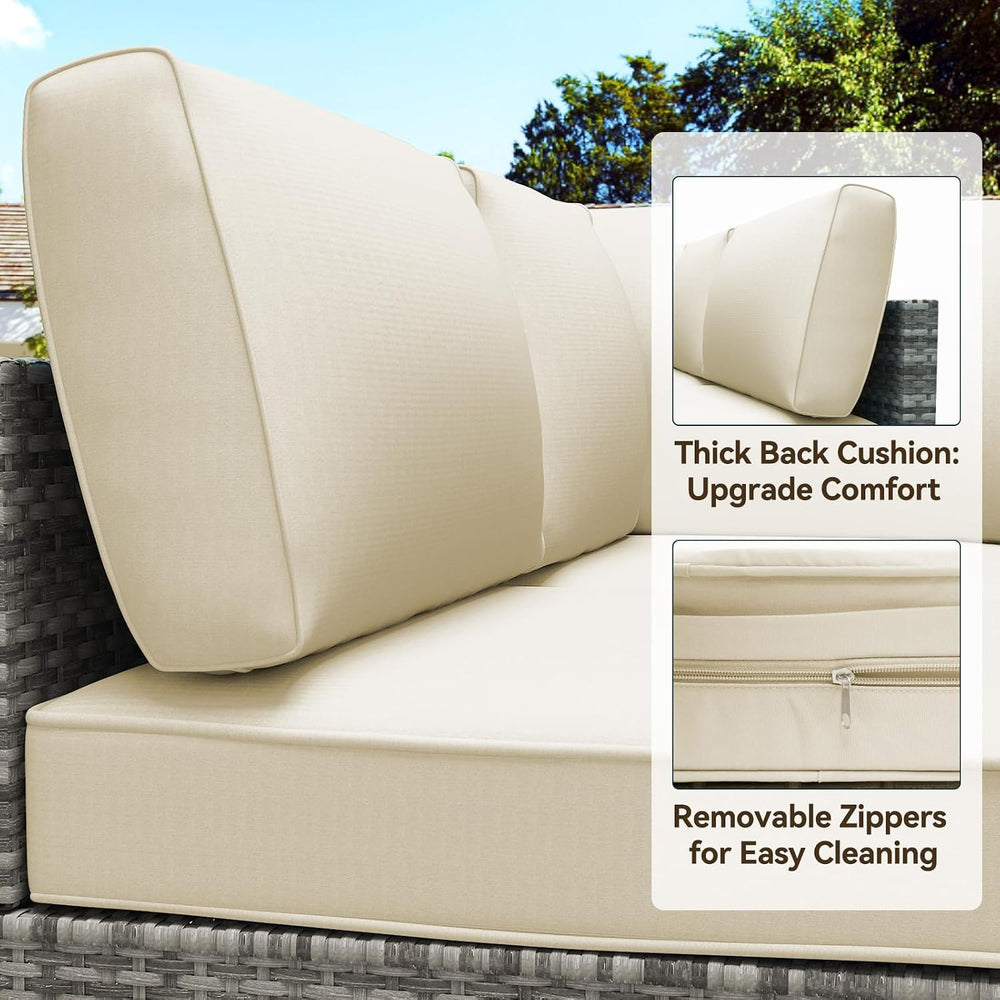 Outdoor Replacement Cushions for Patio Furniture,Water-Resistant Sofa Cushion...