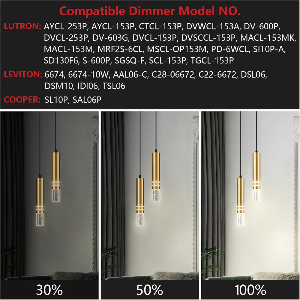 Pendant Lights Kitchen Island, Crystal Pendant Light Fixtures Mini 12W LED Mo...