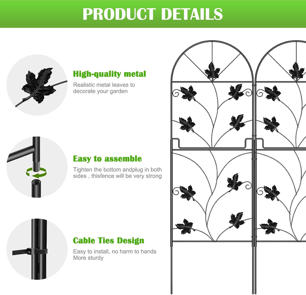10 Pack Decorative Garden Fence Panels No Dig Fencing, Total 38in (H) x 10ft ...