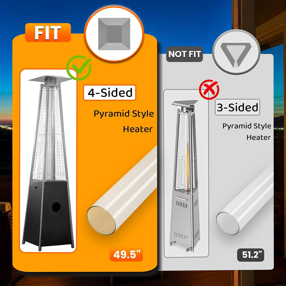 Patio Heater Glass Tube Replacement, 49.5 x 4" Patio Heater Replacement ...