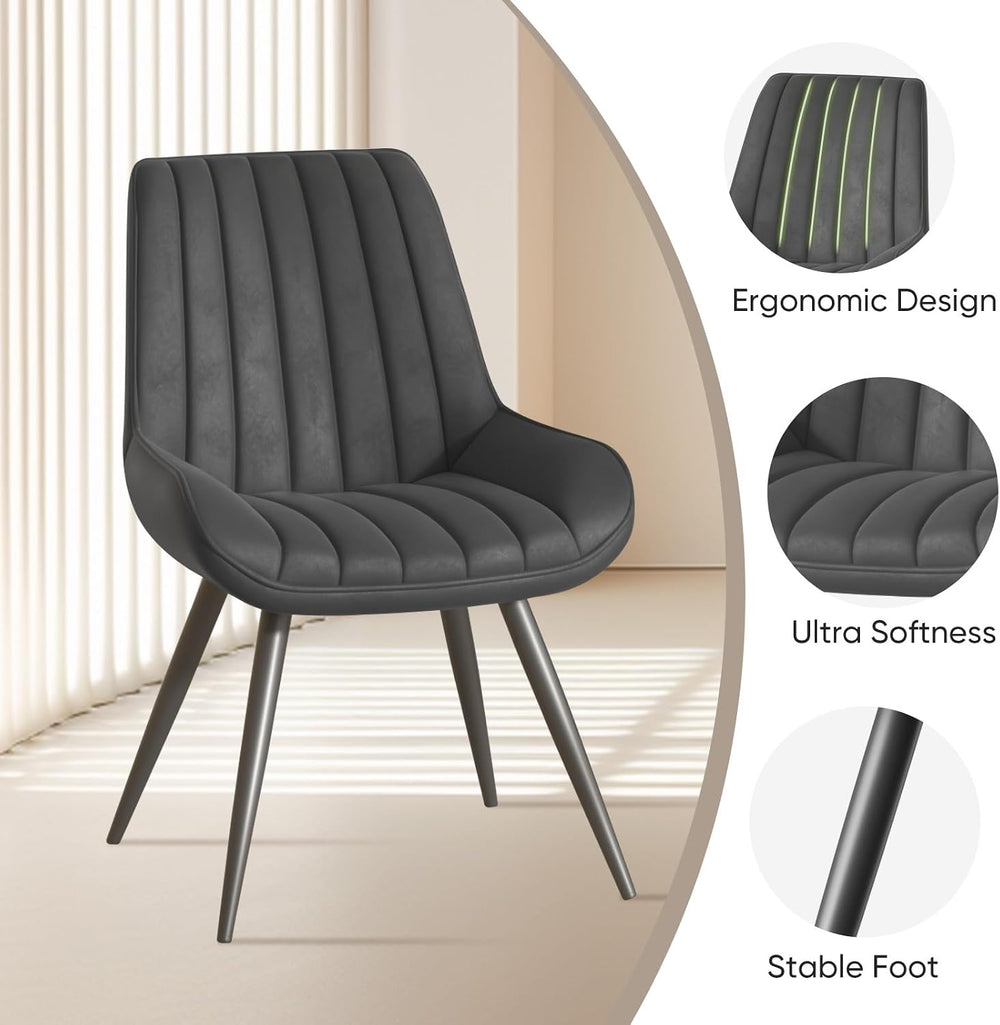 Nalupatio Modern Dining Chairs Set of 4, Comfy Dining Room Chairs with Thick ...