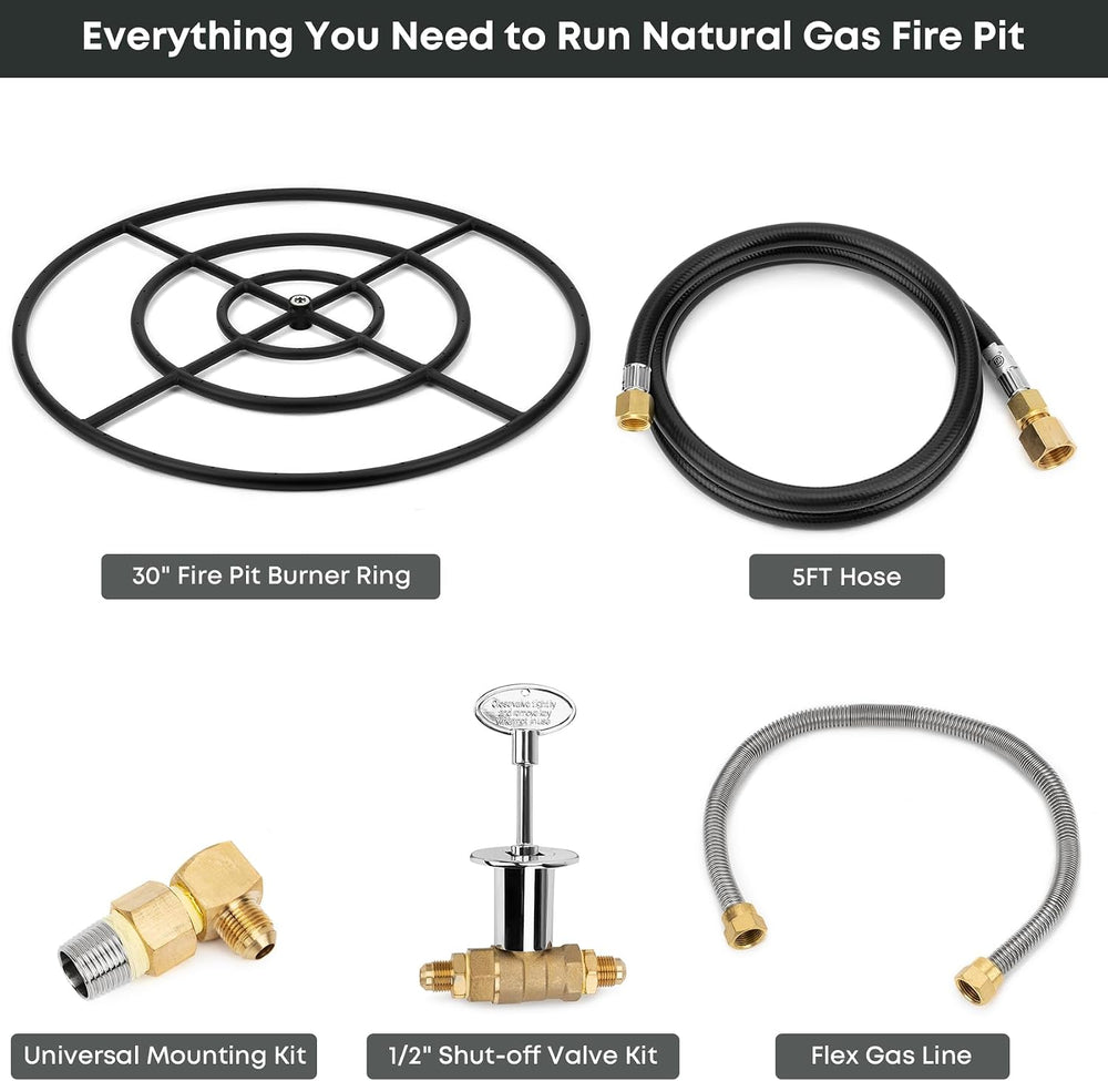 Stanbroil Natural Gas Fire Pit Burner Ring Installation Kit