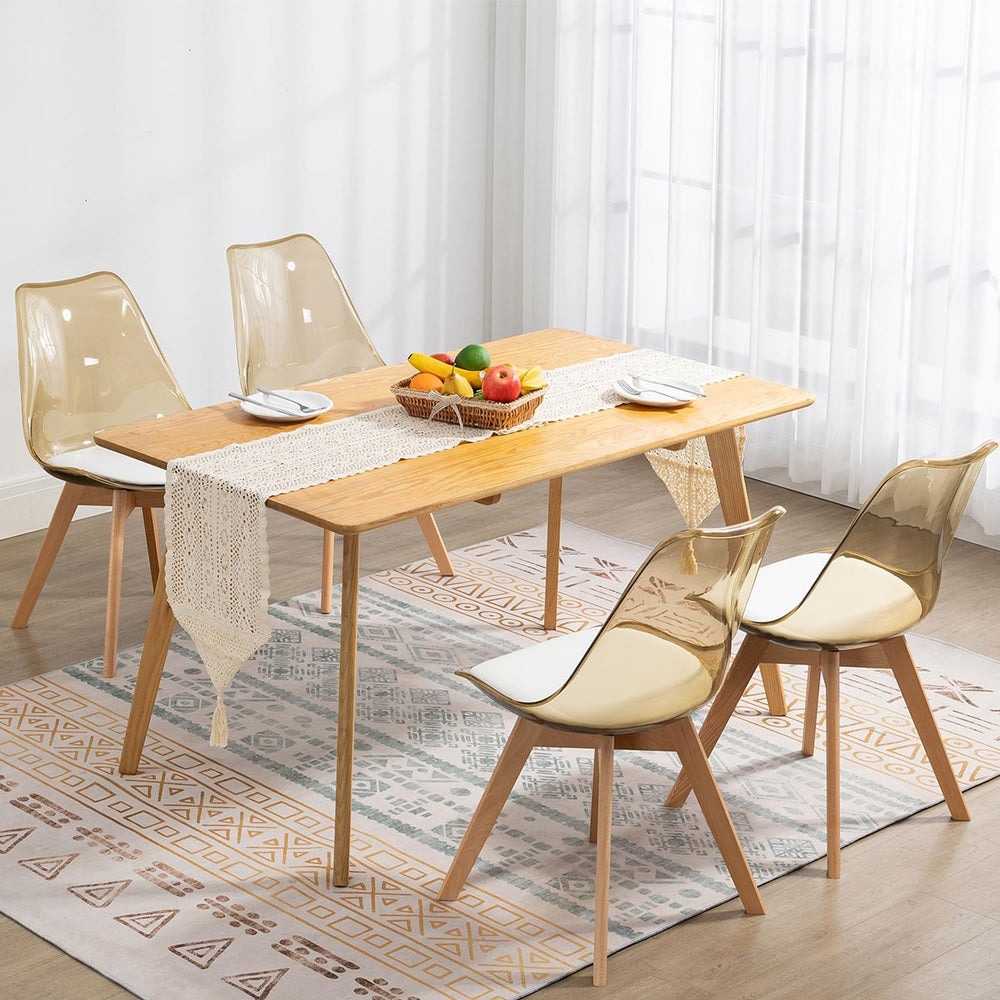 Clear Dining Chairs Set of 4, Modern Acrylic Dining Chair Transparent Chairs ...
