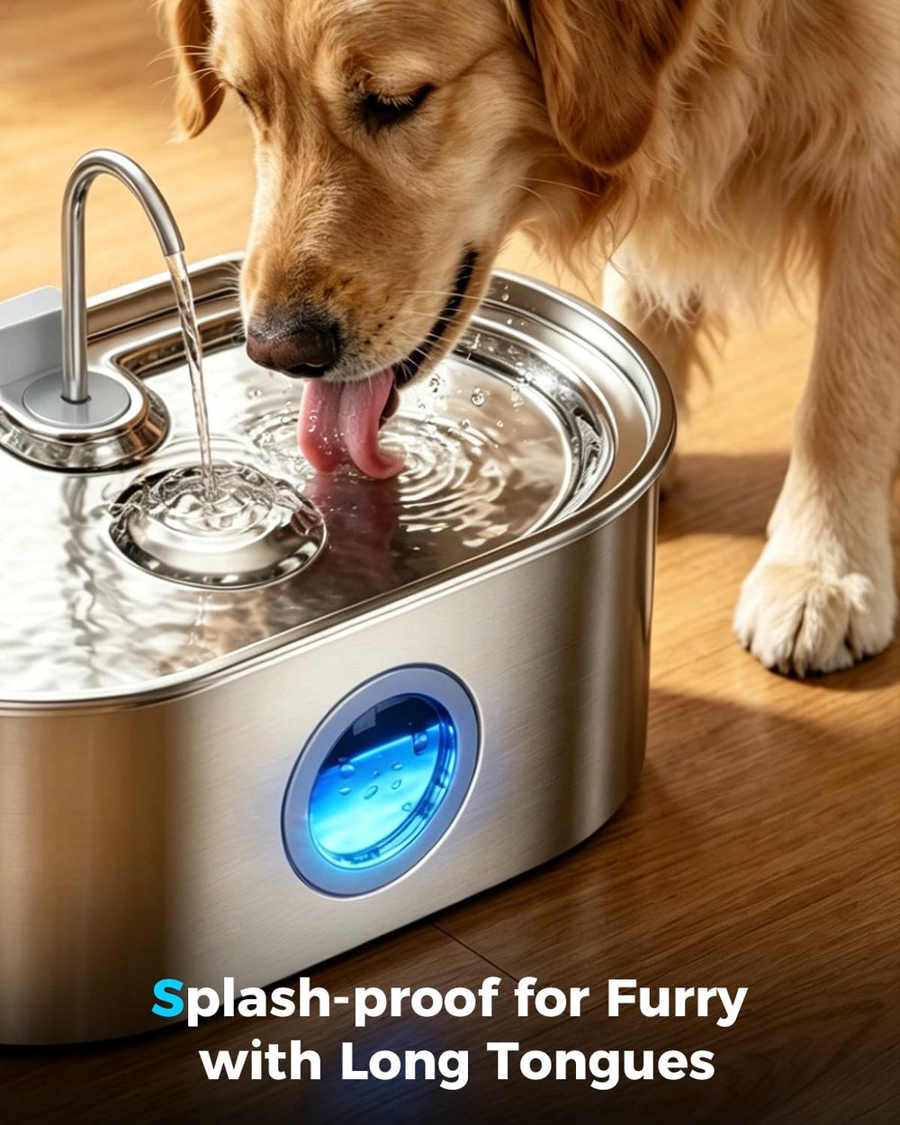4.2Gal Extra Large Dog Water Fountain, 16L Stainless Steel Pet Water Fountain...