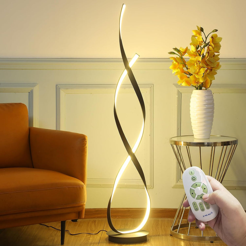 40W 4000LM 54.3 inches Black Floor Lamp for Living Room Bedroom with 3 Color ...