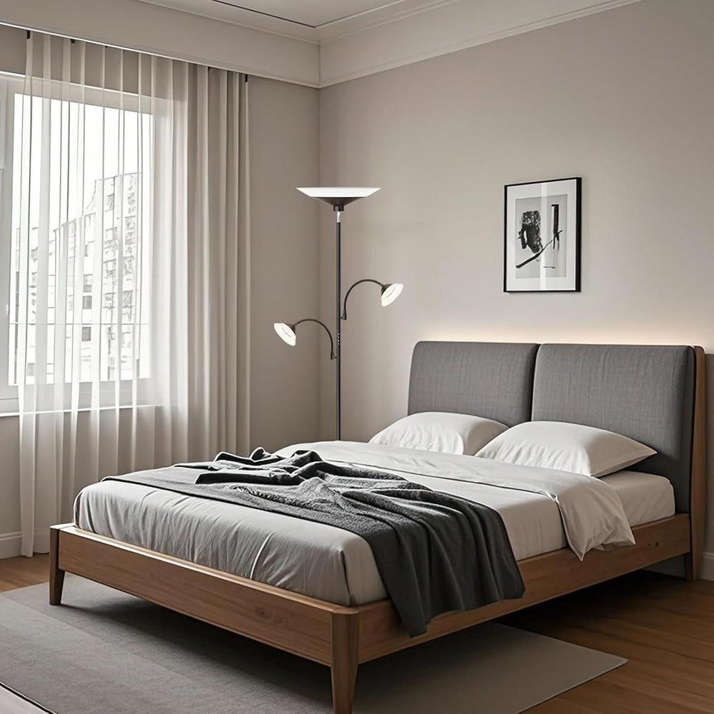 SIBRILLE 42W 3-Light Torchiere Floor Lamp, LED Tree Standing Lamp
