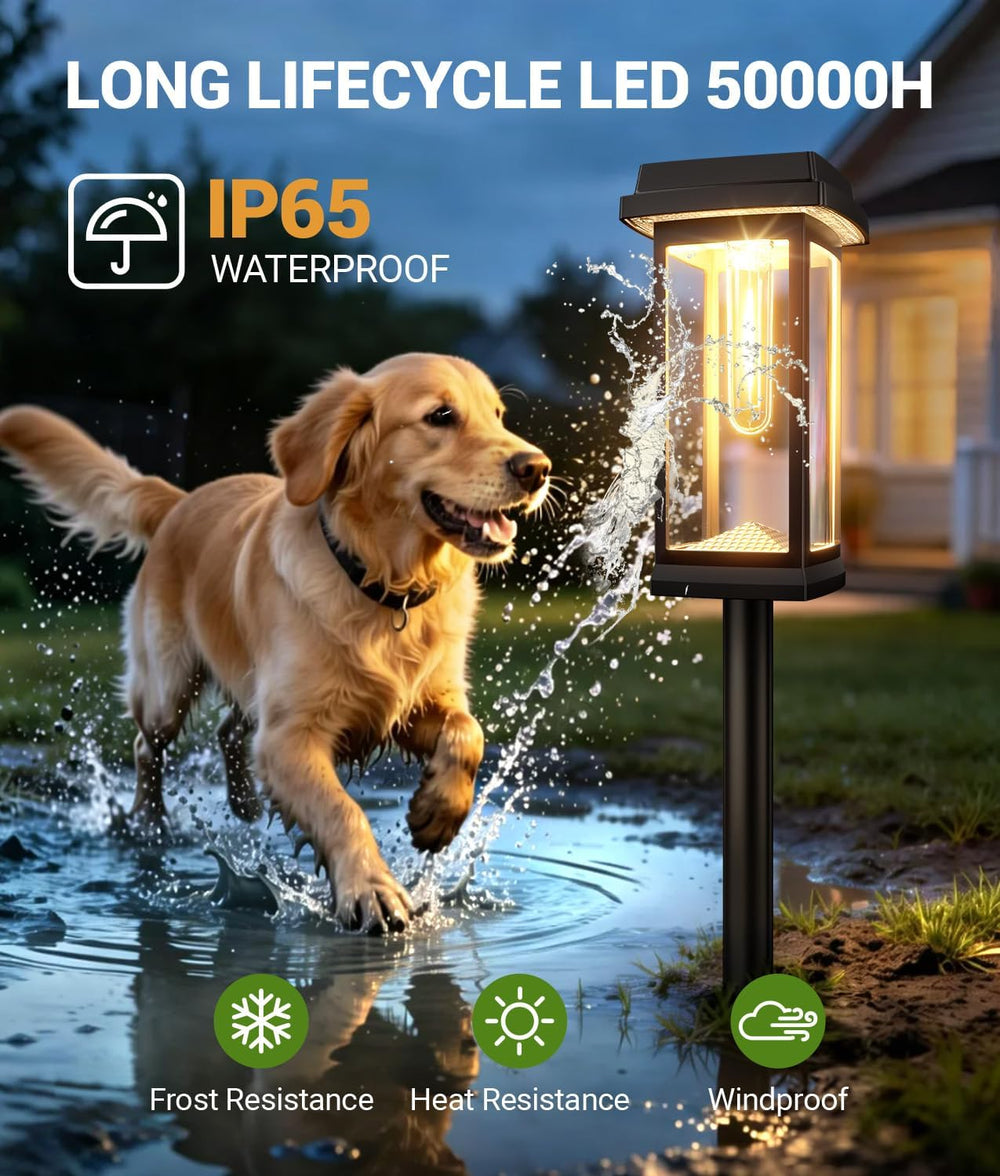 Solar Pathway Lights Outdoor, 8 Pack Upgraded Solar Garden Lights Solar Power...