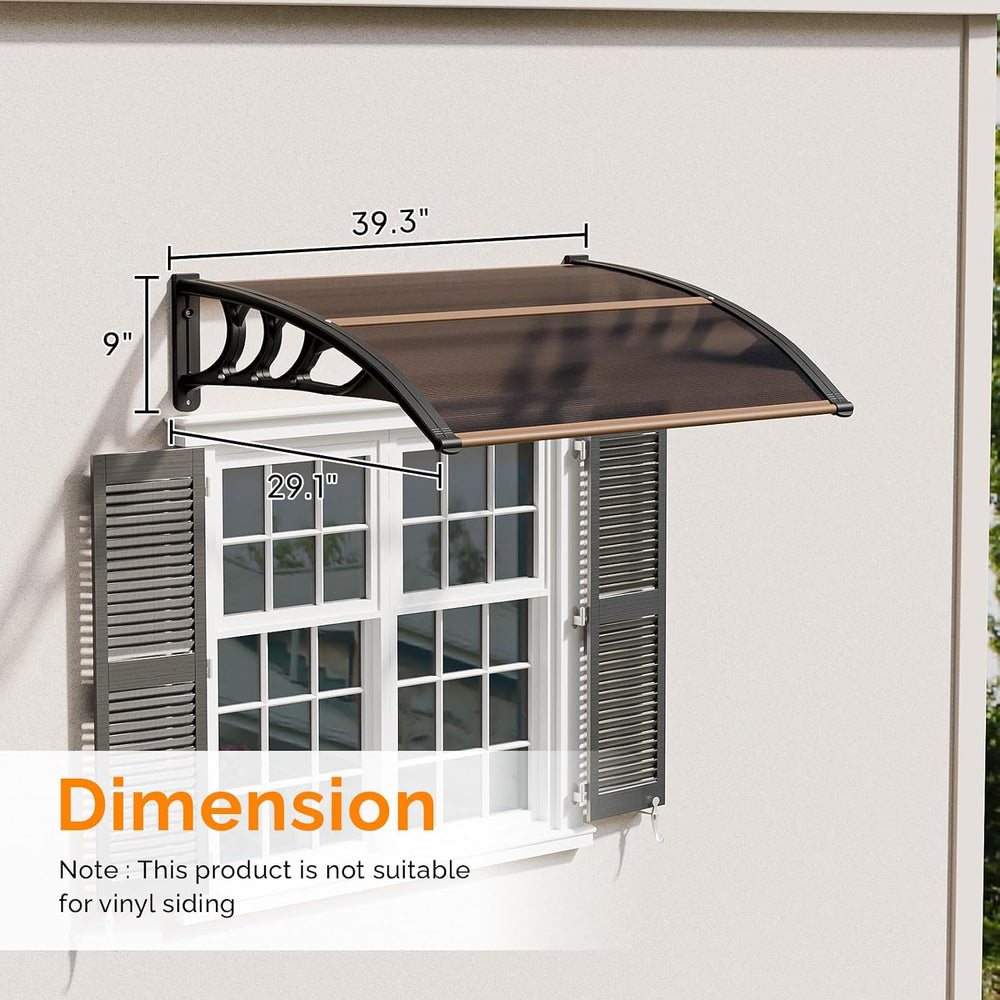 VINGLI Window Awning Door Canopy Exterior, 30" x 40" Awnings for Do...
