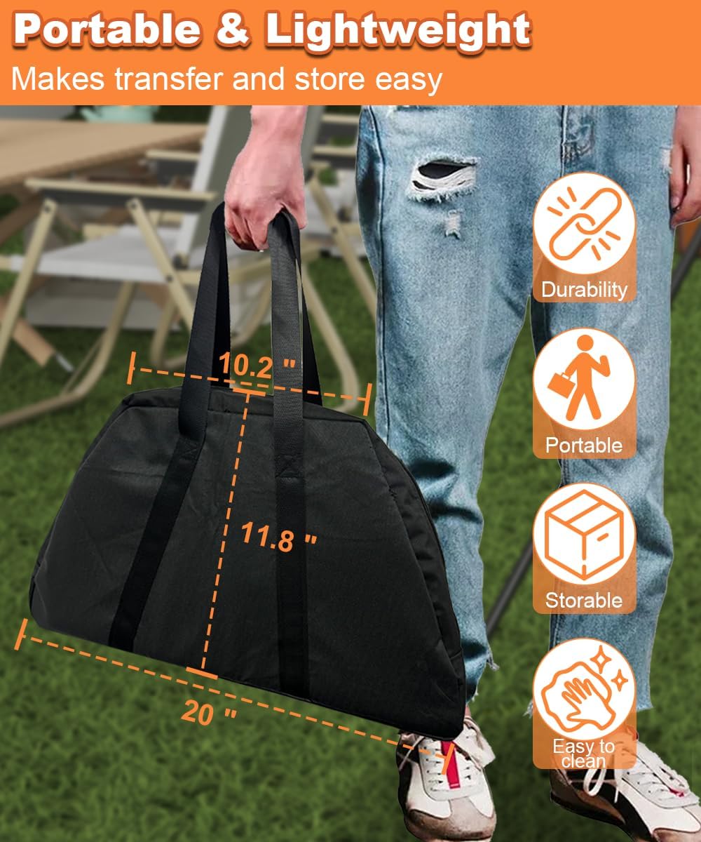 Mondazie 17’’ Portable Fire Pit with Storage Bag, Trapezoid Vertical Hollow